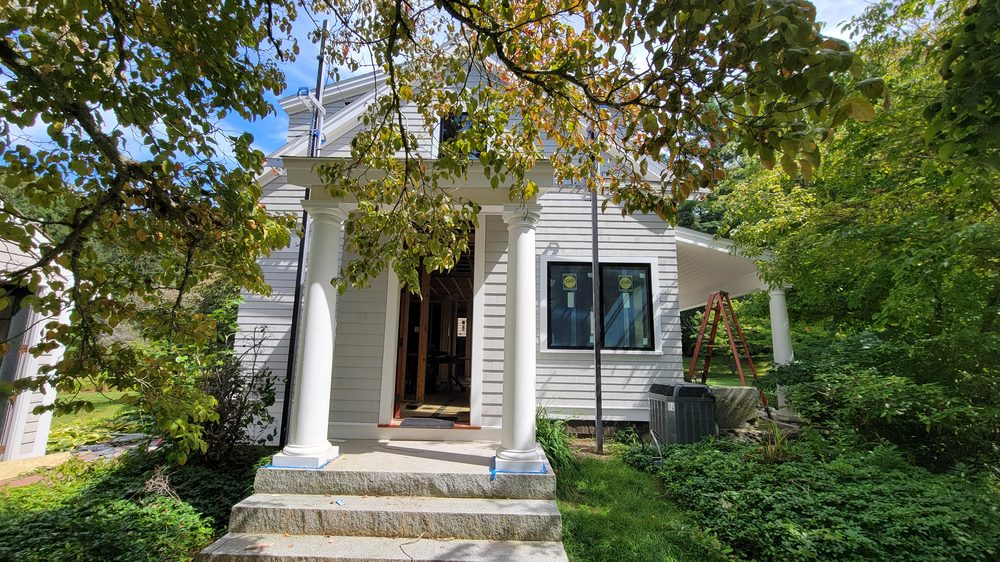 Exterior siding and column installation — Crafted Edge Construction MA